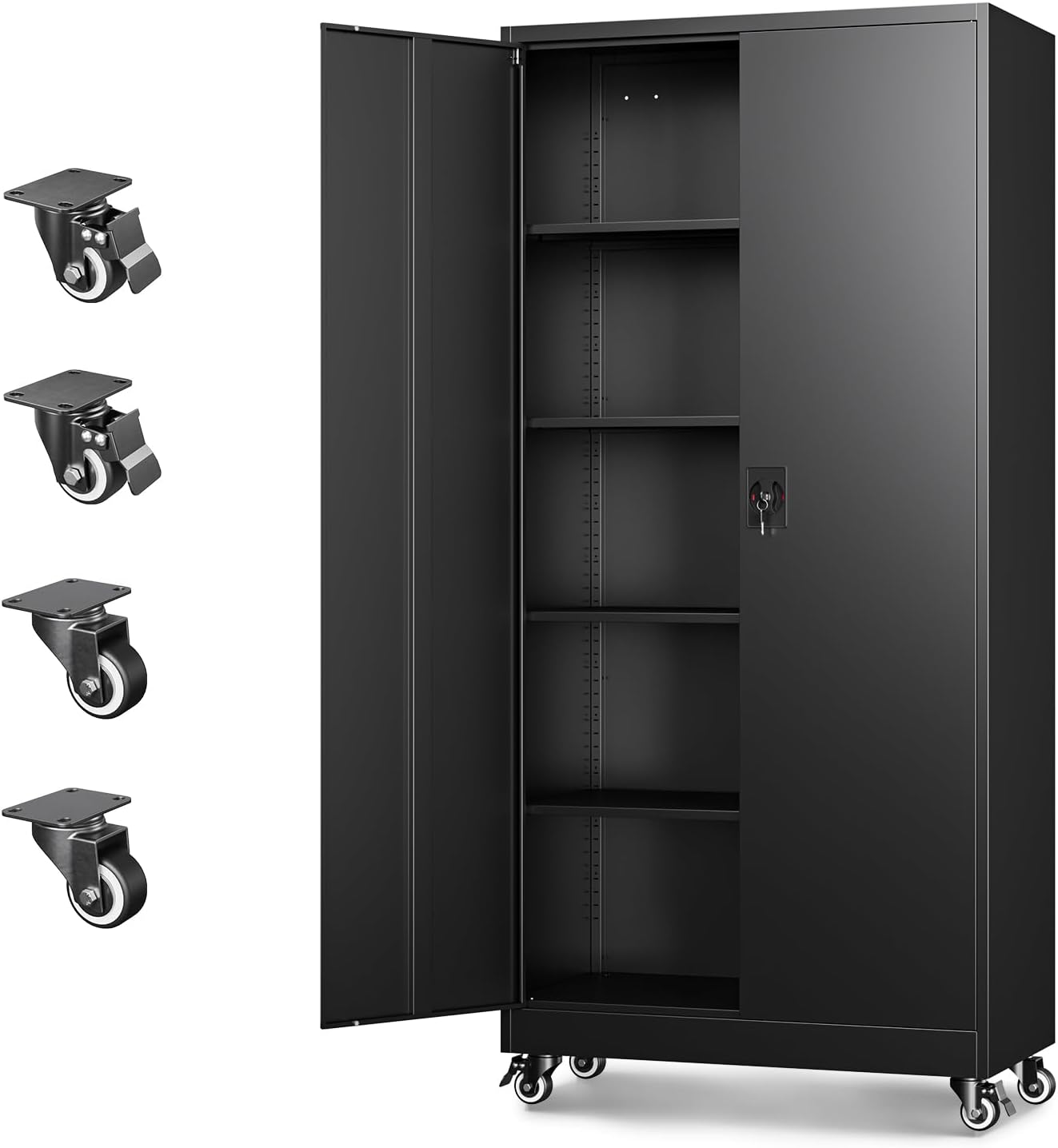 Office Storage Cabinet - Mobilna metalowa szafka narzędziowa do garażu,