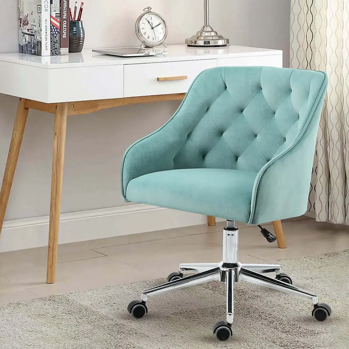 Task Chair Mid Back - Krzesło biurowe z aksamitu, 87 cm,
