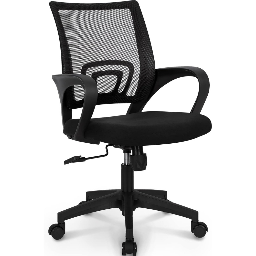 Task Chair Mid Back - Czarne Krzesło Biurowe Gamingowe z Siatki,