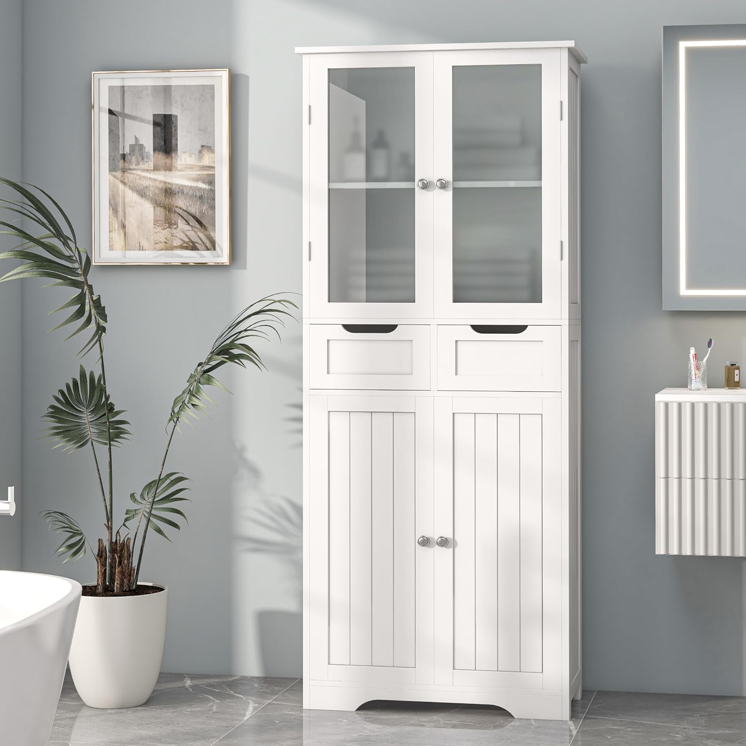Office Storage Cabinet - Wysoka szafka łazienkowa, wolnostojąca szafka łazienkowa