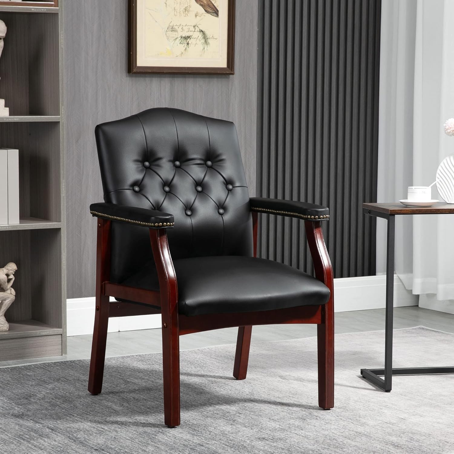 Zestaw 4 czarnych skórzanych k – Office Furniture Ergonomic recenzja i cena