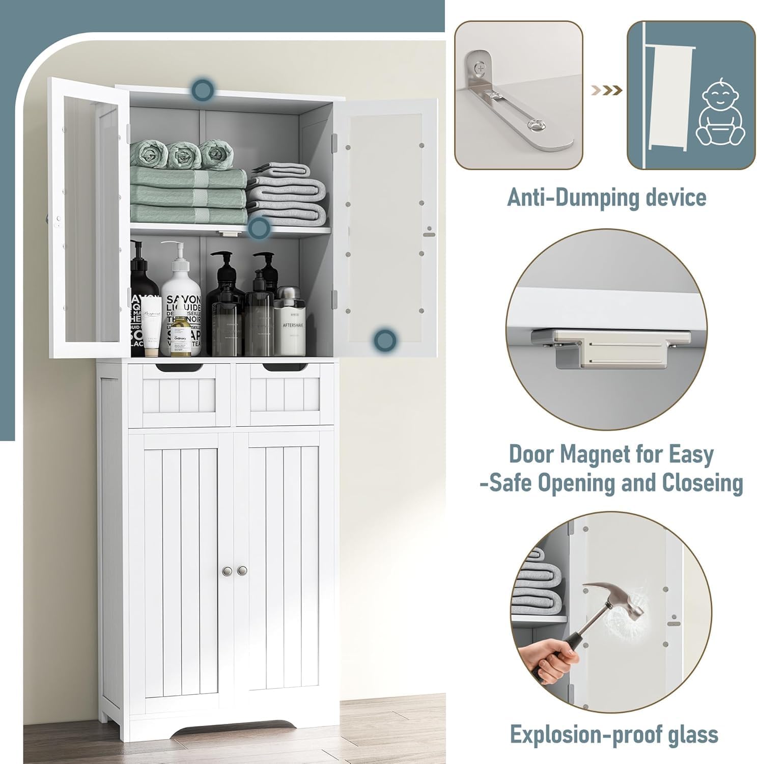 Wysoka szafka łazienkowa, woln – Office Storage Cabinet recenzja i cena